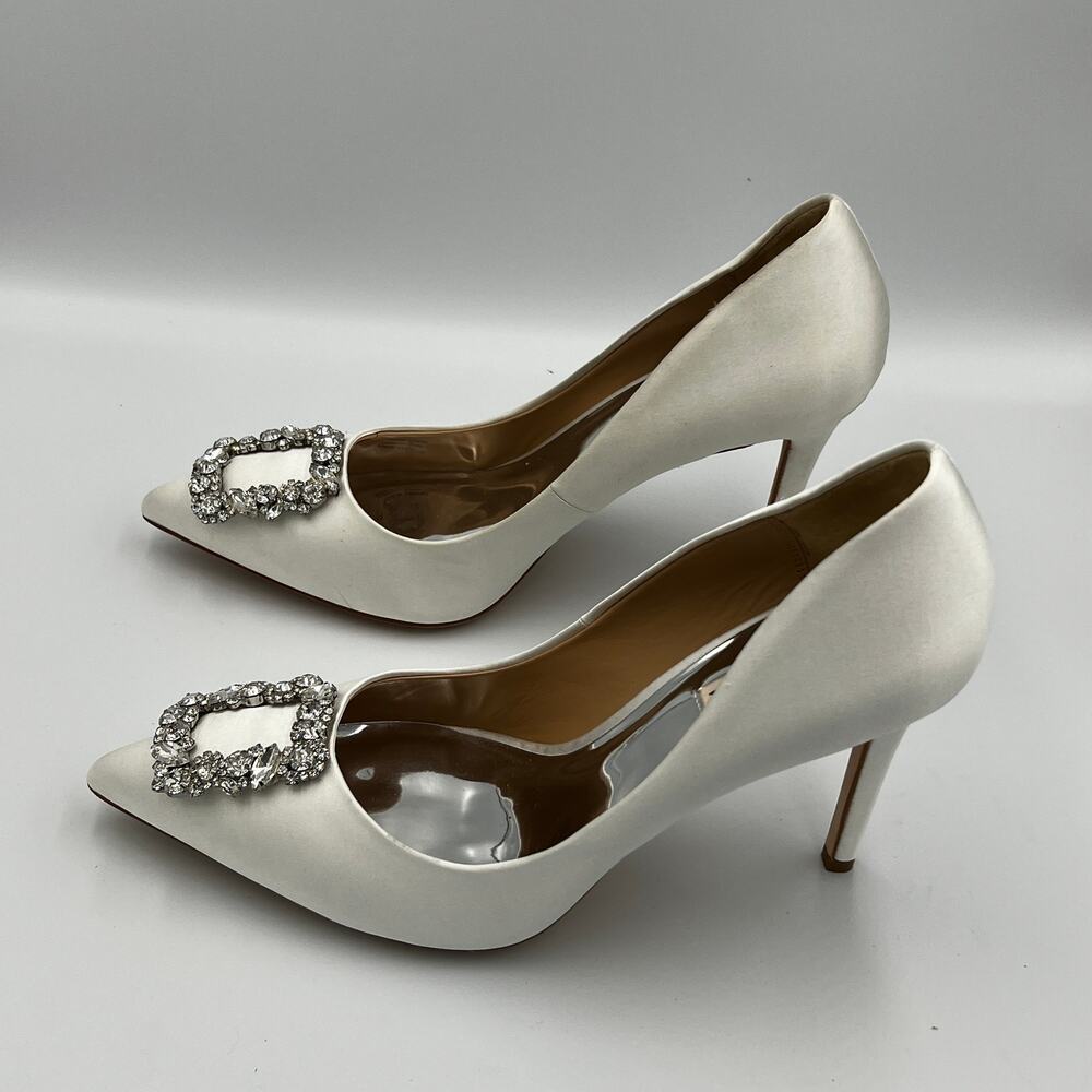 Badgley Mischka Cher Crystal Embellished Heel Pumps Ivory Women's Size 9.5 - Picture 2 of 6